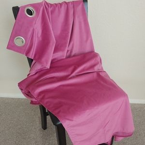 Pink Topaz Velvet Curtains Set, Jewel Tones